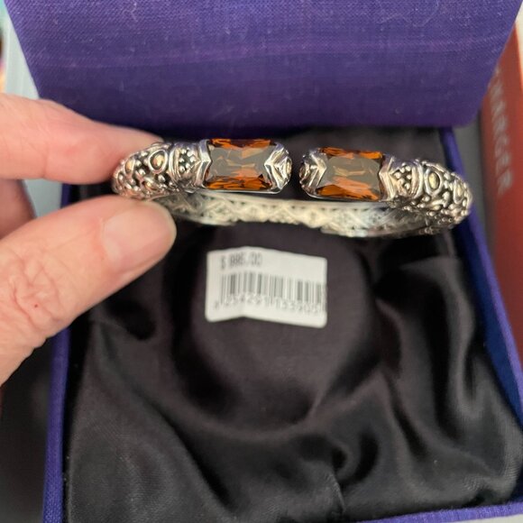 JOHN HARDY BRACELET 18K STERLING SMOKEY QUARTZ KICK CUFF - Picture 5 of 5